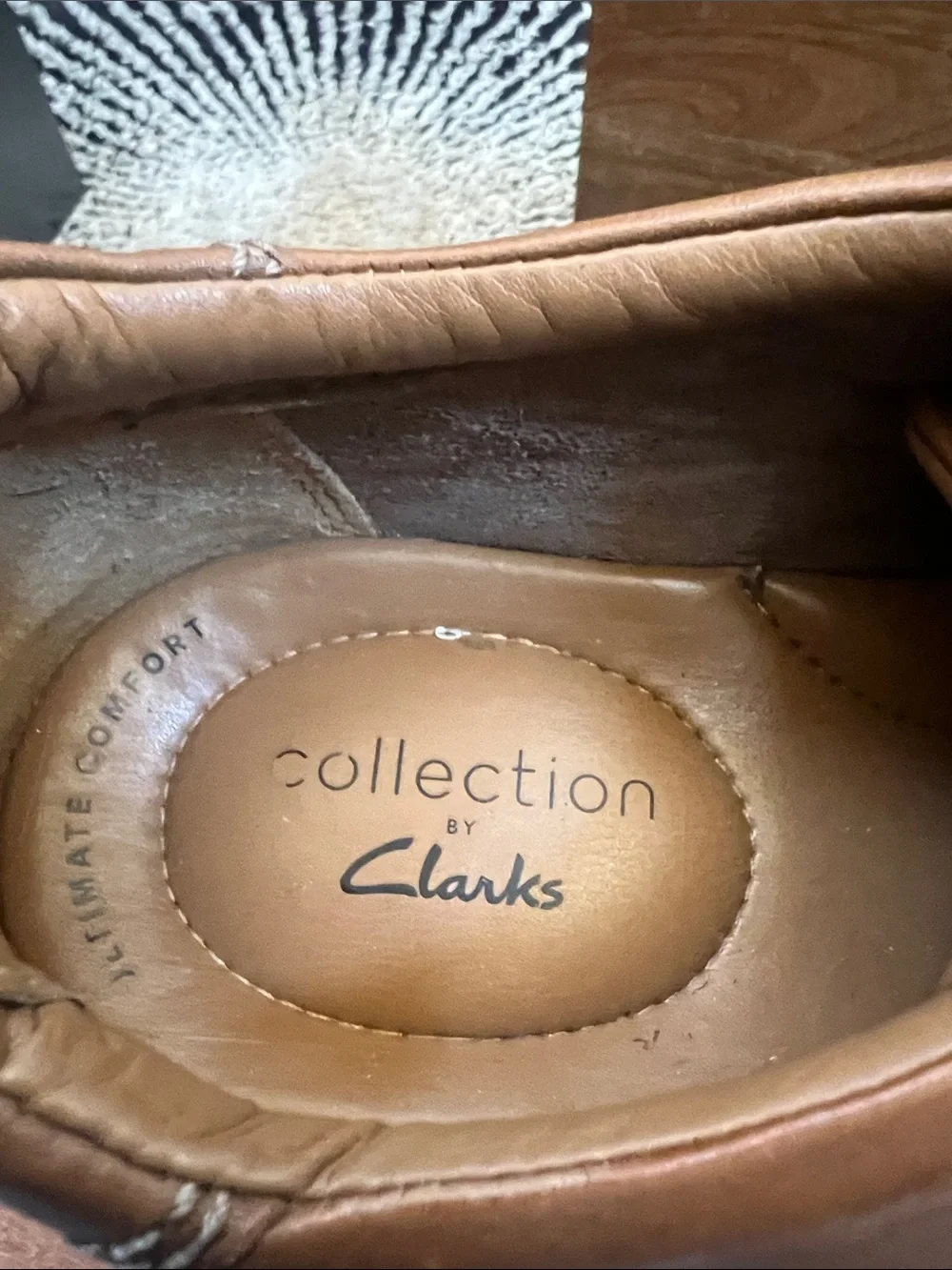 Clarks Men's Tan Leather Lace-Up Oxfords